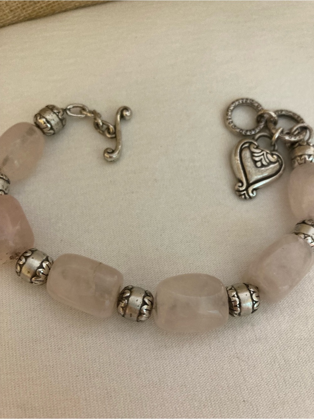 Brighton Rose Quartz Bracelet with Heart Charm - Picture 4 of 9